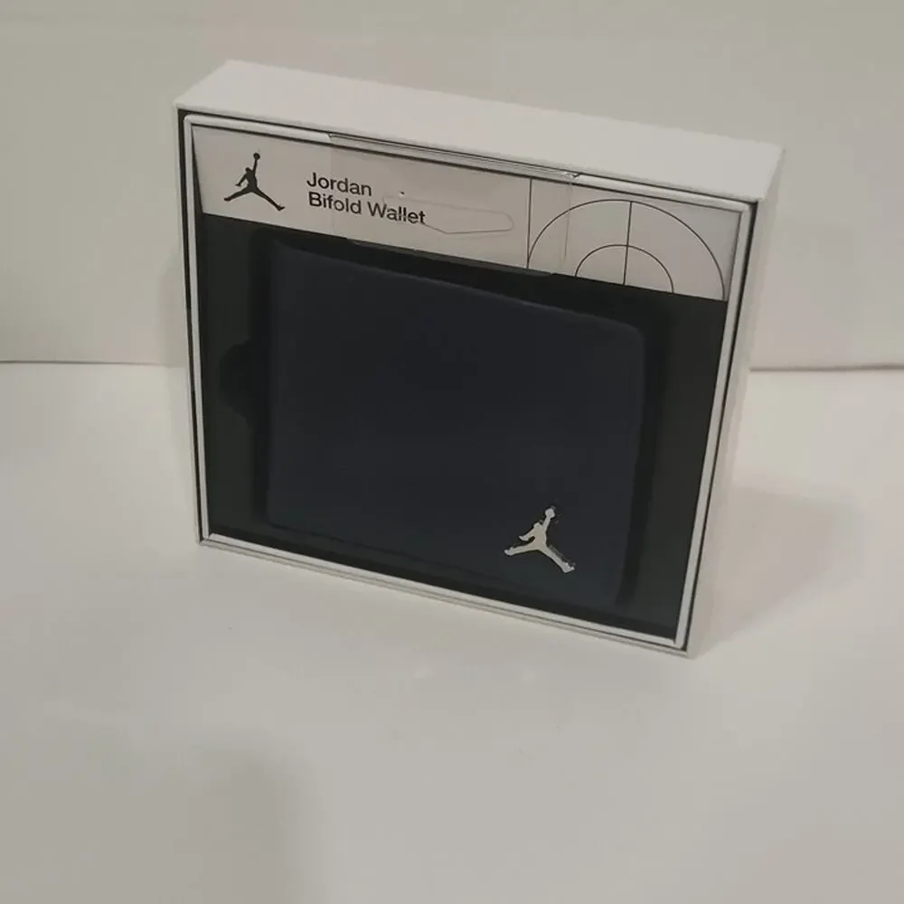 Nike Air Jordan Jumpman Bifold Wallet Midnight Navy Leather New In Box
